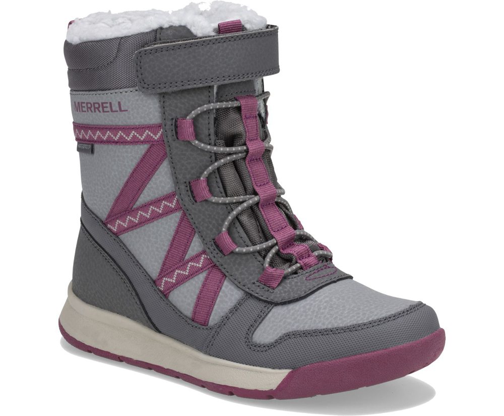 Merrell Støvler Børn - Snow Crush 2.0 Waterproof - Grå - NCE641025